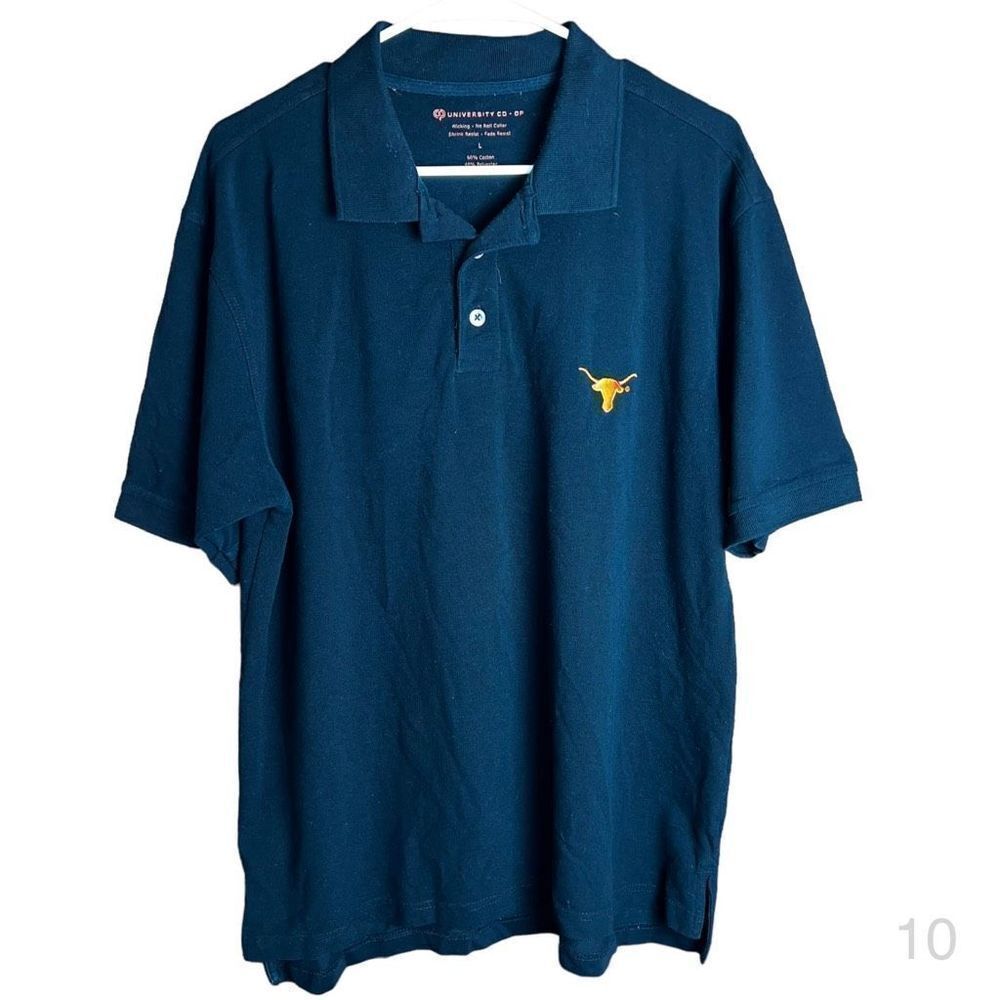 University co-op ncaa texas longhorns black polo golf performance shirt